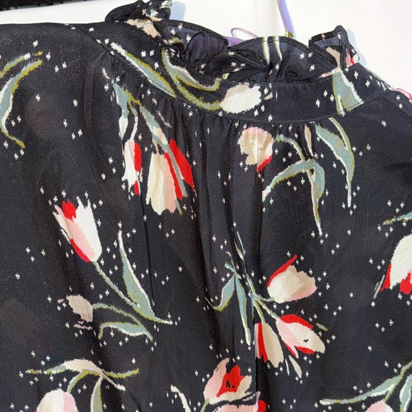 Rebecca Taylor Black Dress with Floral Accents - Picture 7 of 9